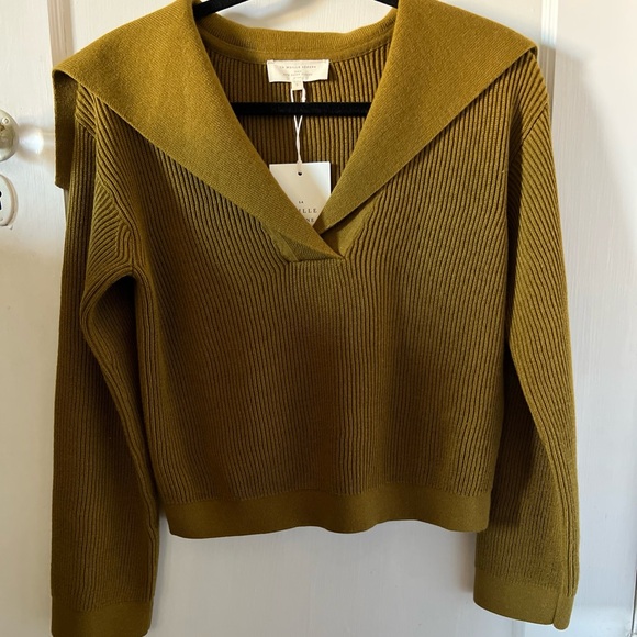 Sézane Claudio sweater, olive green, S - Picture 2 of 7